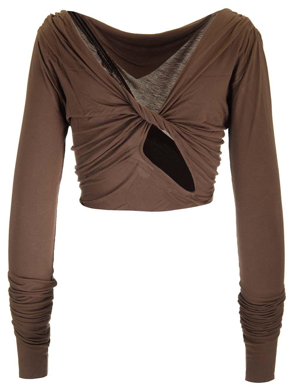 Al Duca D'Aosta Rick Owens Crop top "Jade" Saldi Di Fabbrica
