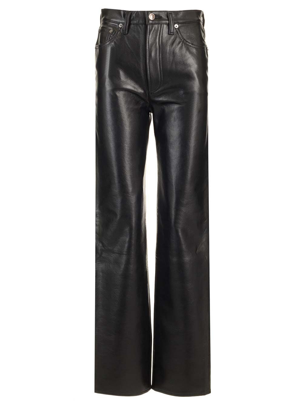 Al Duca D'Aosta Agolde Pantaloni in pelle "90's pinch Waist long"