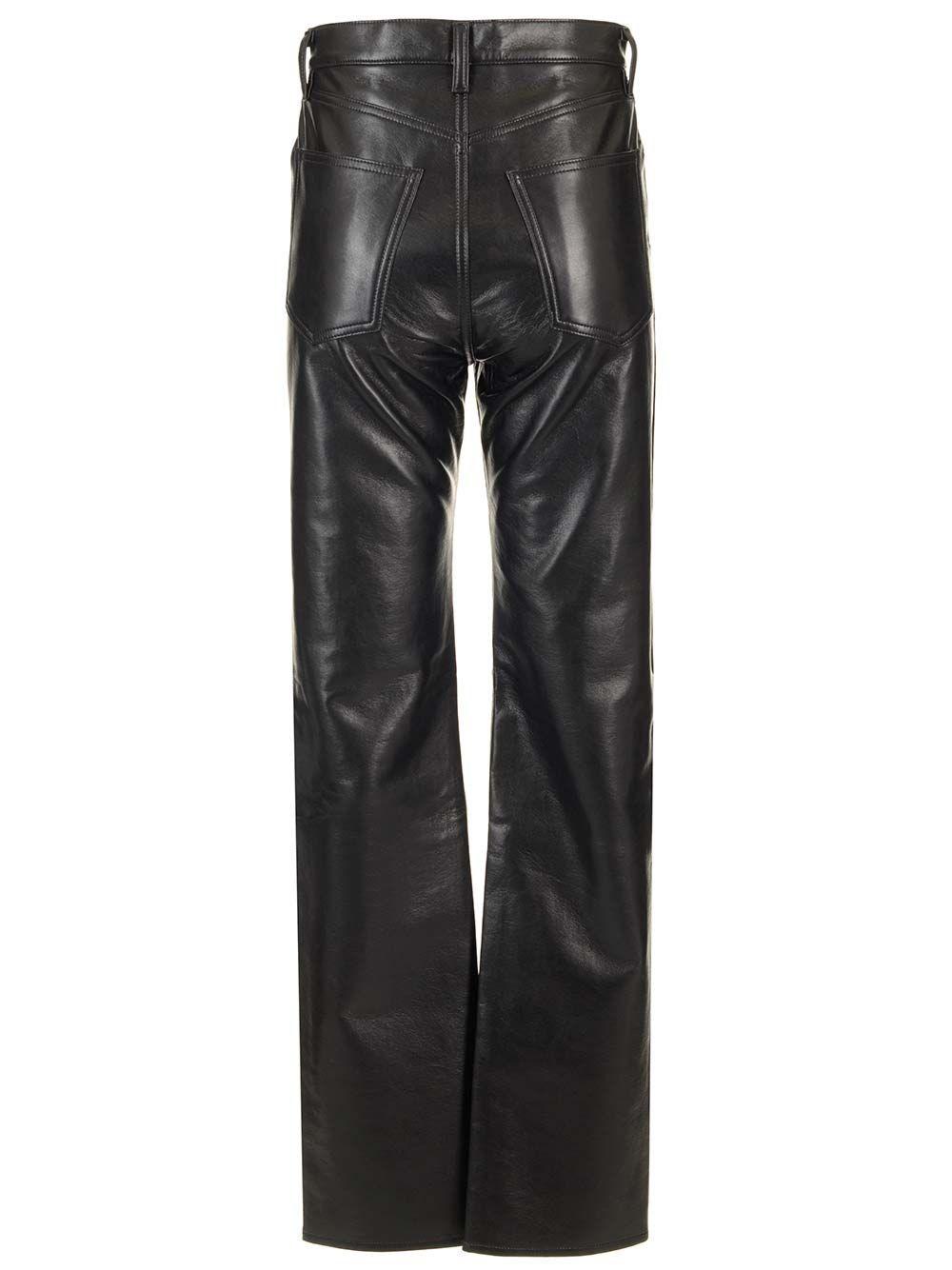 Al Duca D'Aosta Agolde Pantaloni in pelle "90's pinch Waist long" Soddisfazione Garantita