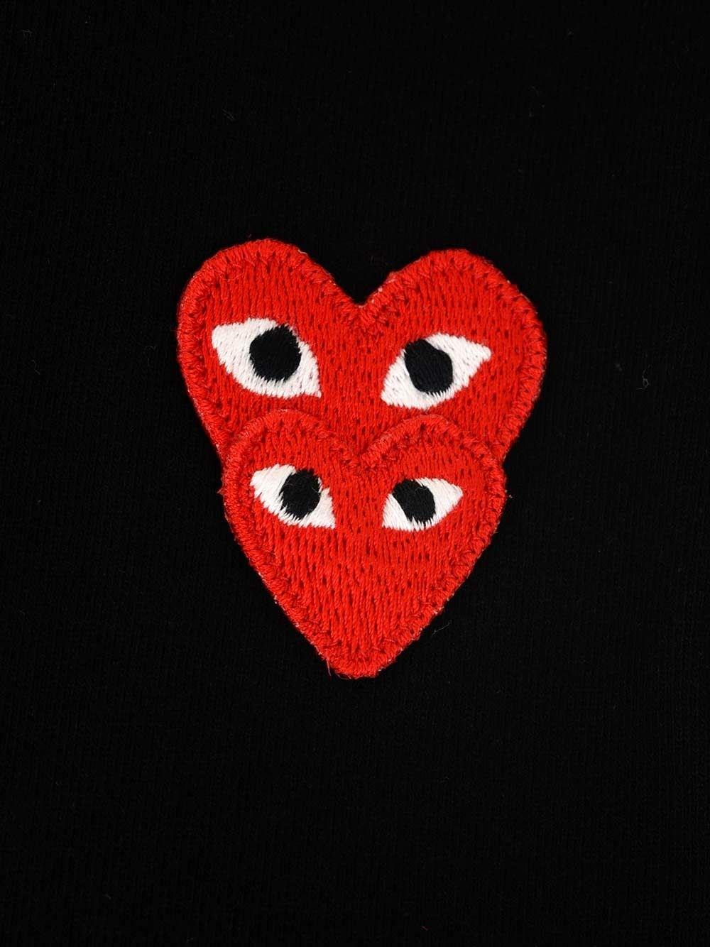 Al Duca D'Aosta Comme Des Garcons Play T-SHIRT DOUBLE RED HEARTS Offerta temporanea