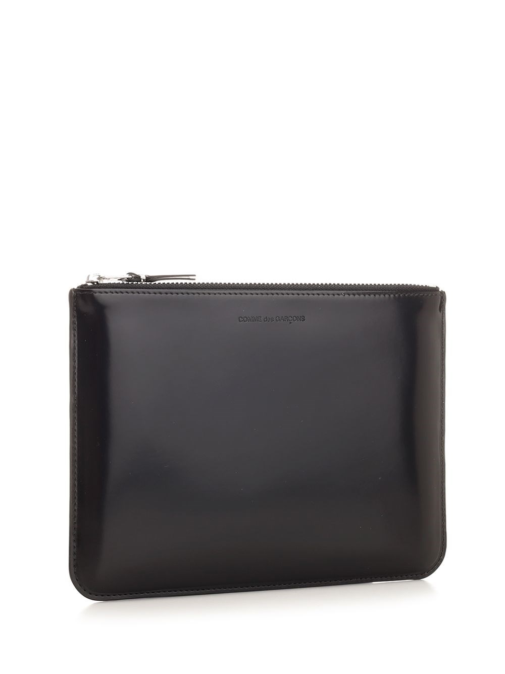 Al Duca D'Aosta Comme Des Garcons Wallet Pouch in pelle lucida con interno argento Online Outlet