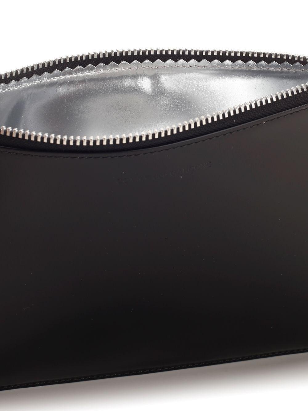 Al Duca D'Aosta Comme Des Garcons Wallet Pouch in pelle lucida con interno argento Online Outlet