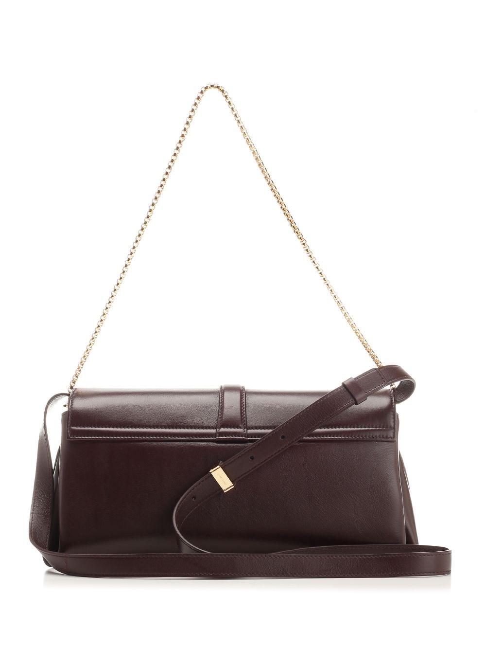 Al Duca D'Aosta Ferragamo GANCINO POUCH MEDIUM SHOULDER BAG WITH SHOUDLER STRAP AND CHAIN BORDEAUX Latest fashion