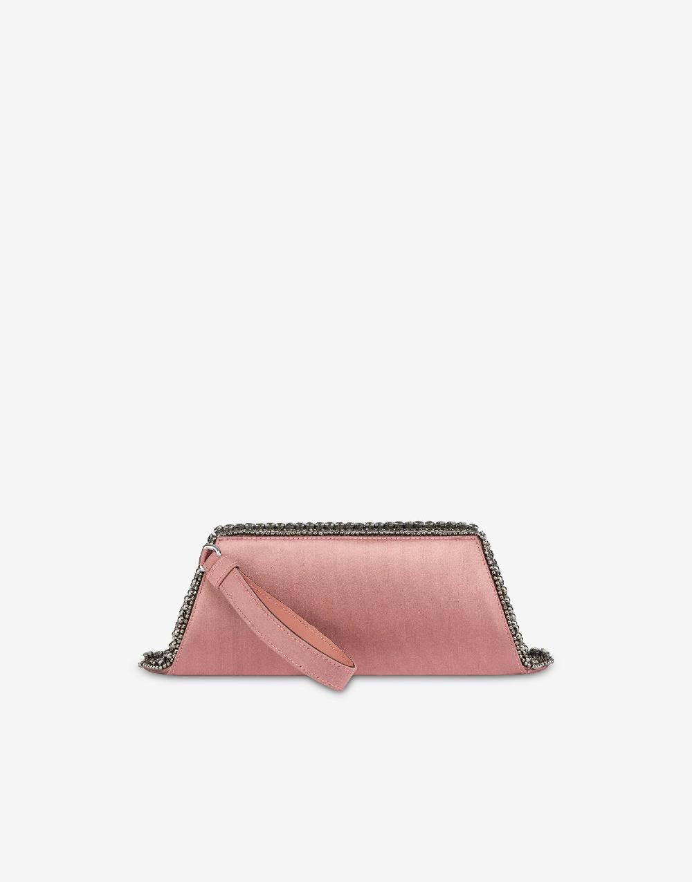 Alberta Ferretti Box clutch in raso con ricamo perline e strass I Più Venduti