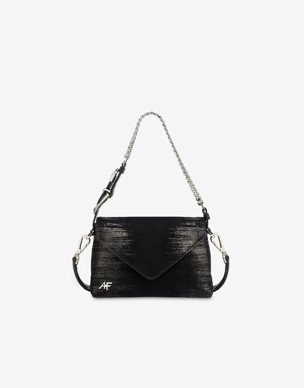 Alberta Ferretti Dori bag small in camoscio con serigrafia lamina