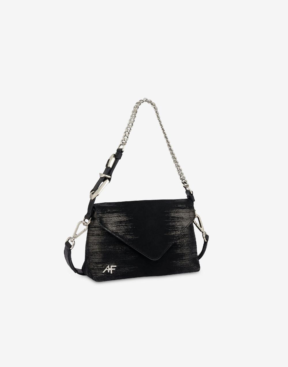 Alberta Ferretti Dori bag small in camoscio con serigrafia lamina Nuovo