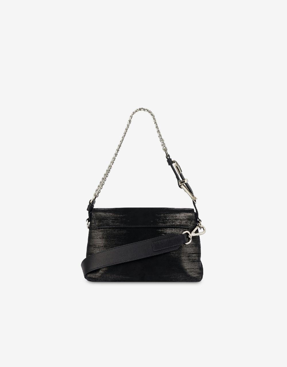 Alberta Ferretti Dori bag small in camoscio con serigrafia lamina Nuovo