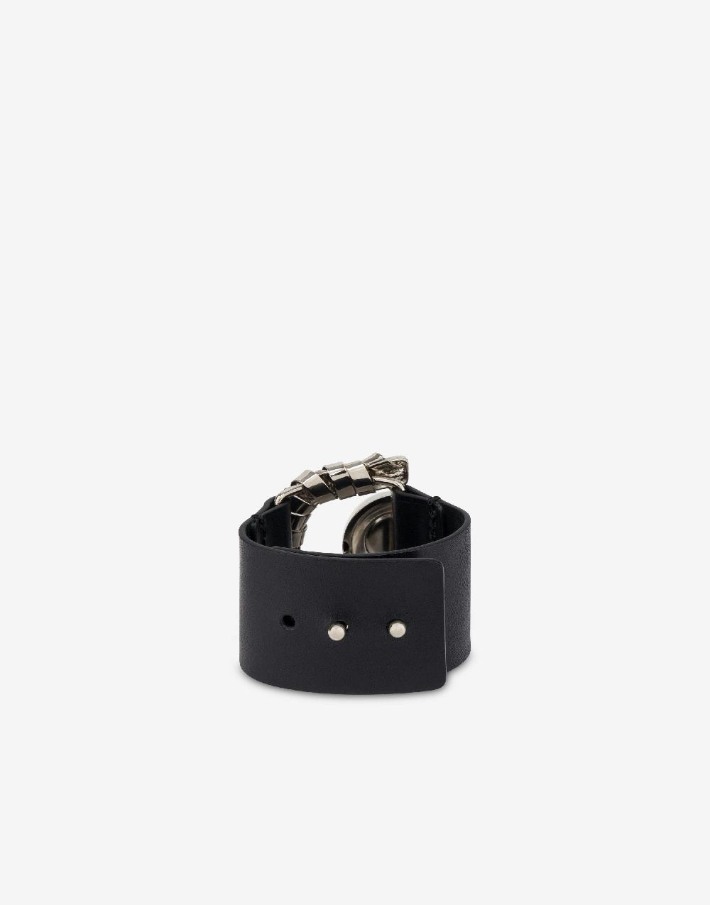Alberta Ferretti Bracciale in vitello e metallo argento Promozione