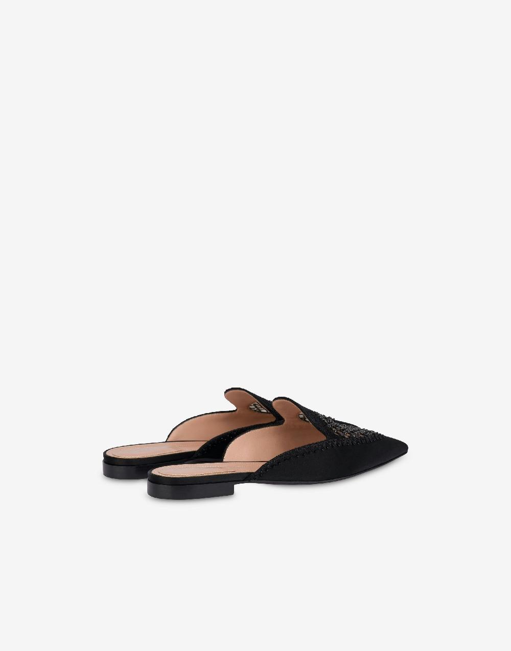 Alberta Ferretti Mia Mule in raso con ricamo strass Soddisfazione Garantita