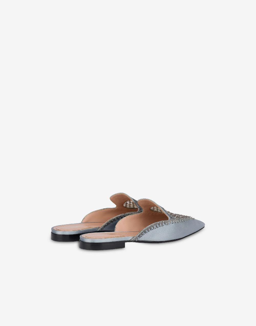 Alberta Ferretti Mia Mule in raso con ricamo strass Qualità Garantita