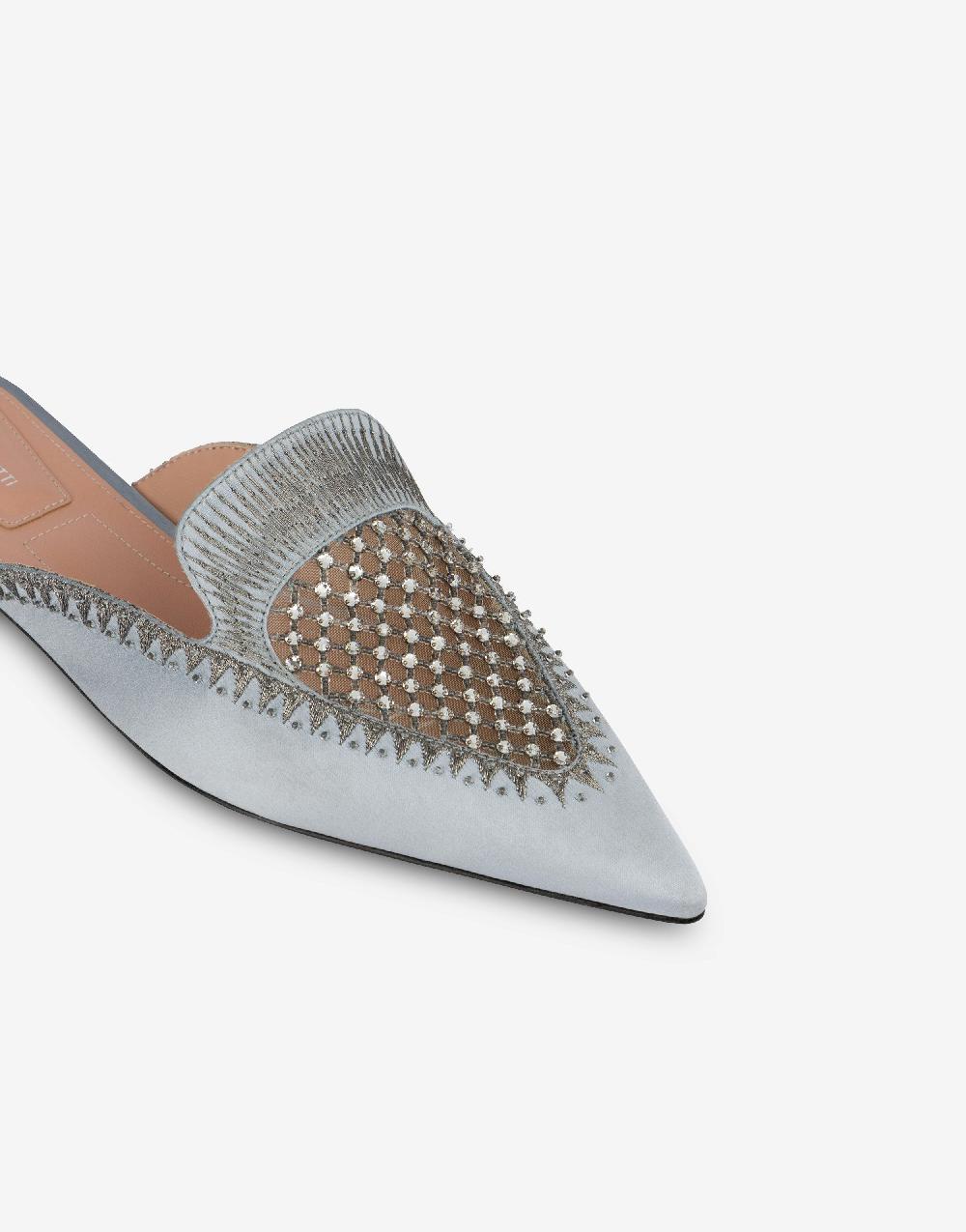 Alberta Ferretti Mia Mule in raso con ricamo strass Qualità Garantita