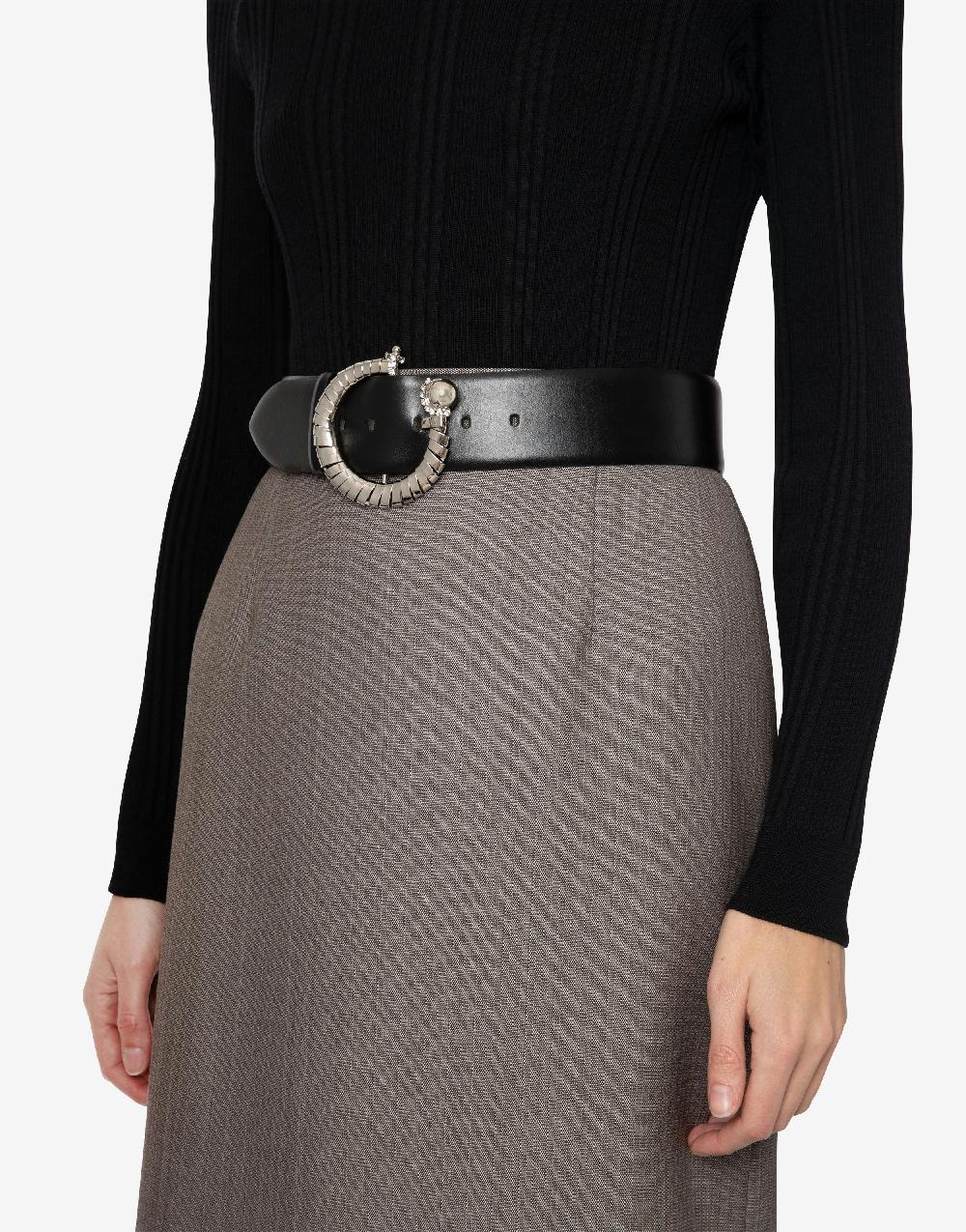 Alberta Ferretti Cintura in vitello con maxi fibbia Promozione Limitata