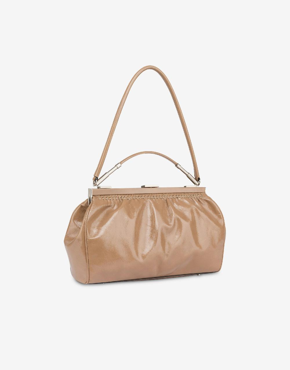 Alberta Ferretti Borsa a spalla in vitello lucido Convenienza