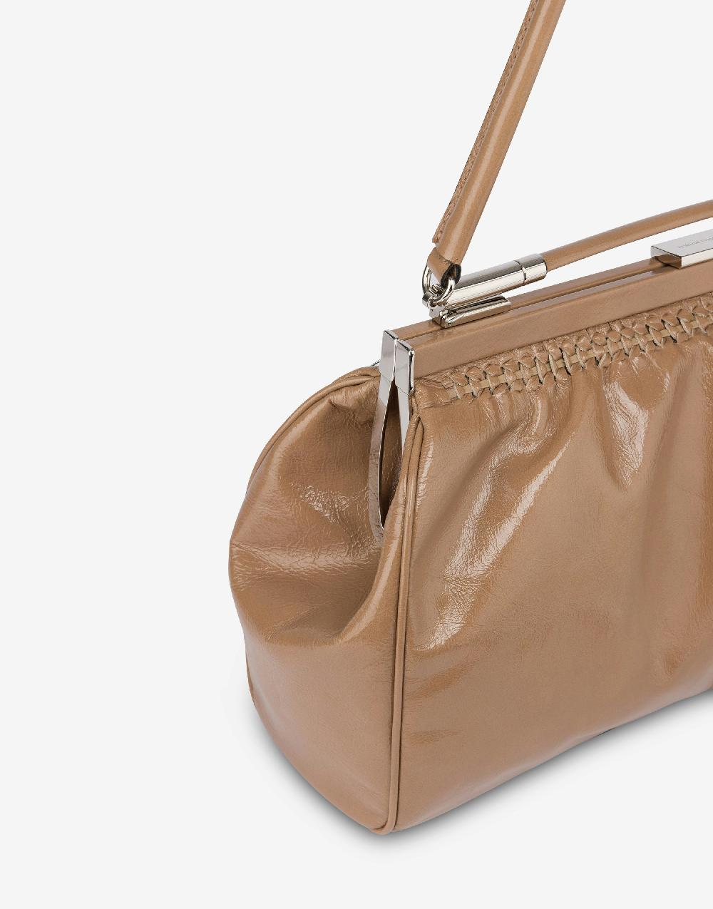 Alberta Ferretti Borsa a spalla in vitello lucido Convenienza