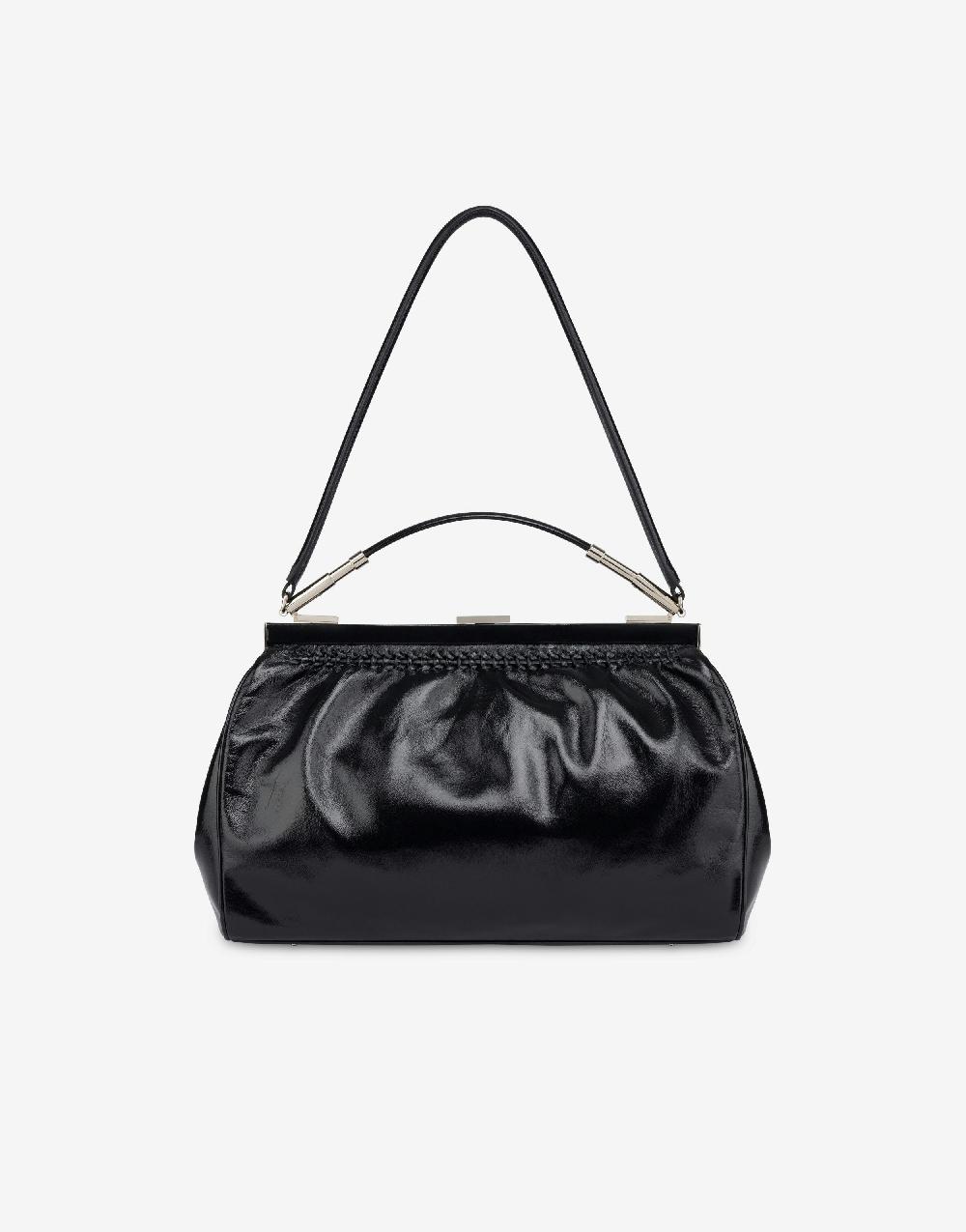 Alberta Ferretti Borsa a spalla in nappa lucida