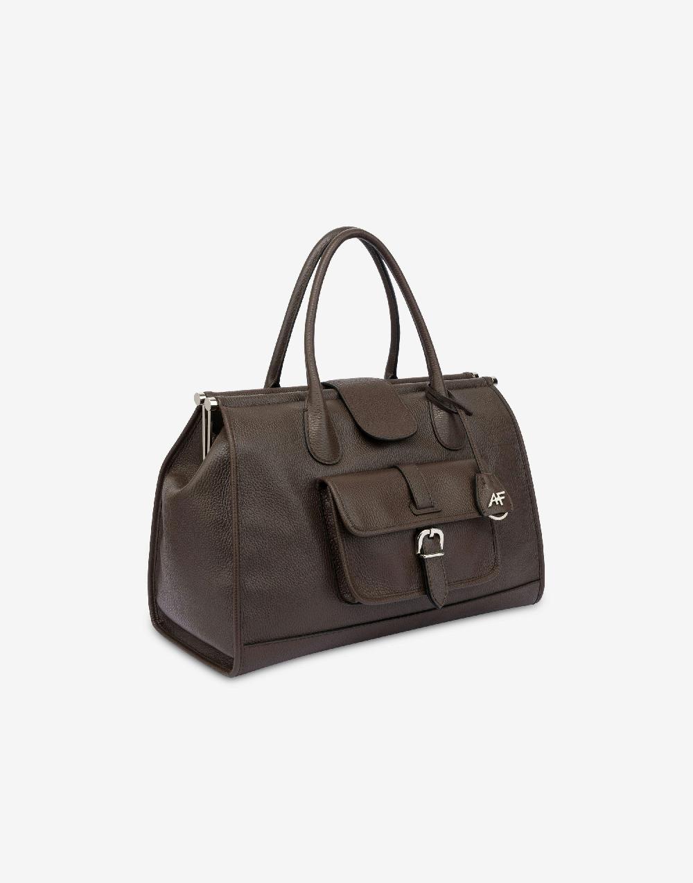 Alberta Ferretti Borsa doppio manico in vitello granato In Vendita