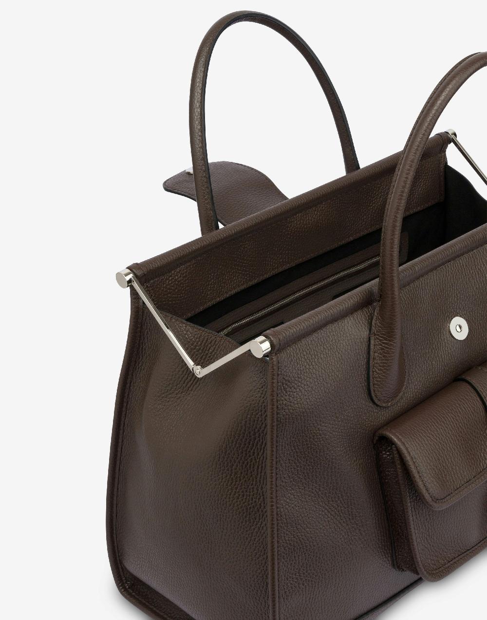 Alberta Ferretti Borsa doppio manico in vitello granato In Vendita