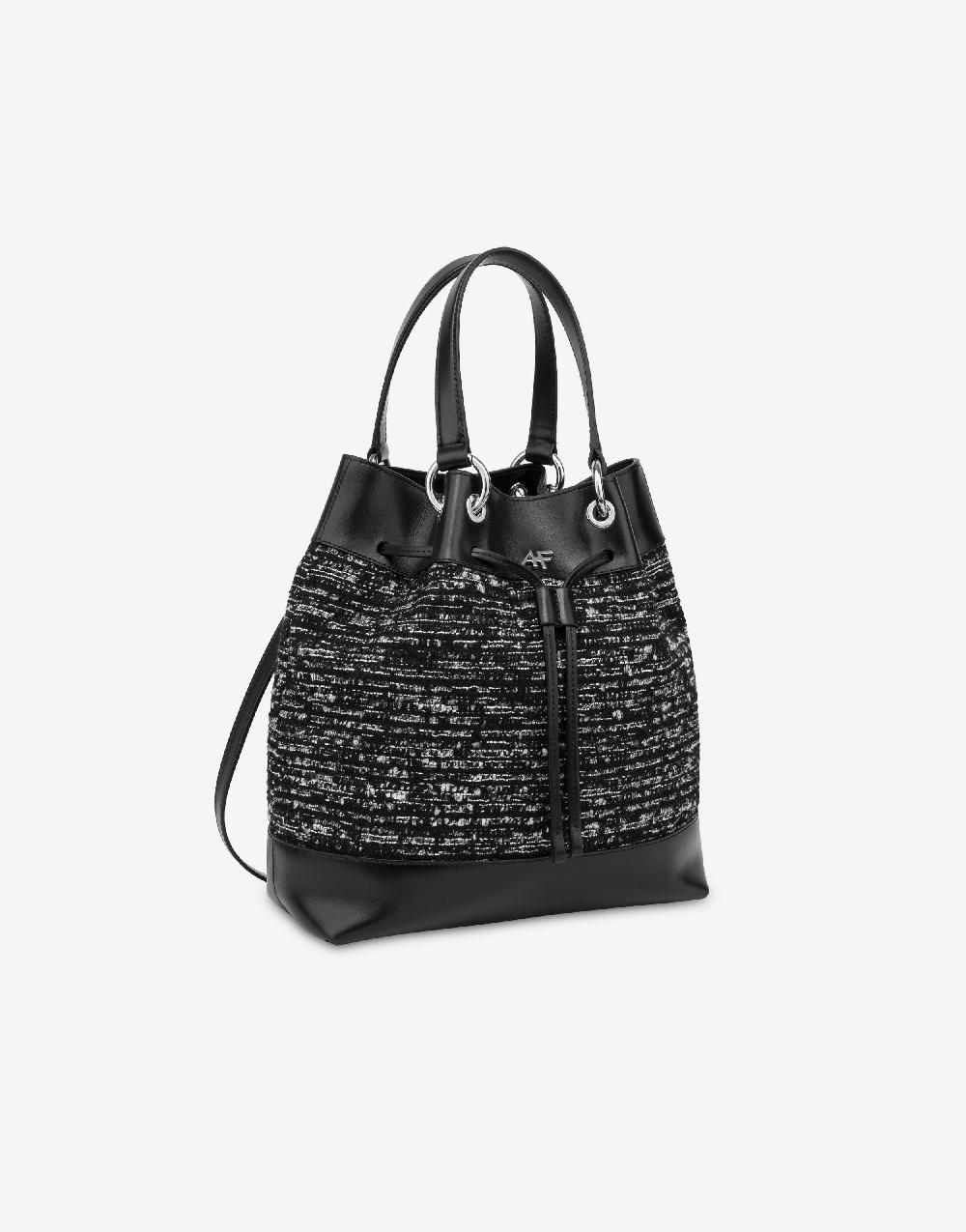 Alberta Ferretti Borsa a secchiello Tweed Vendita Calda
