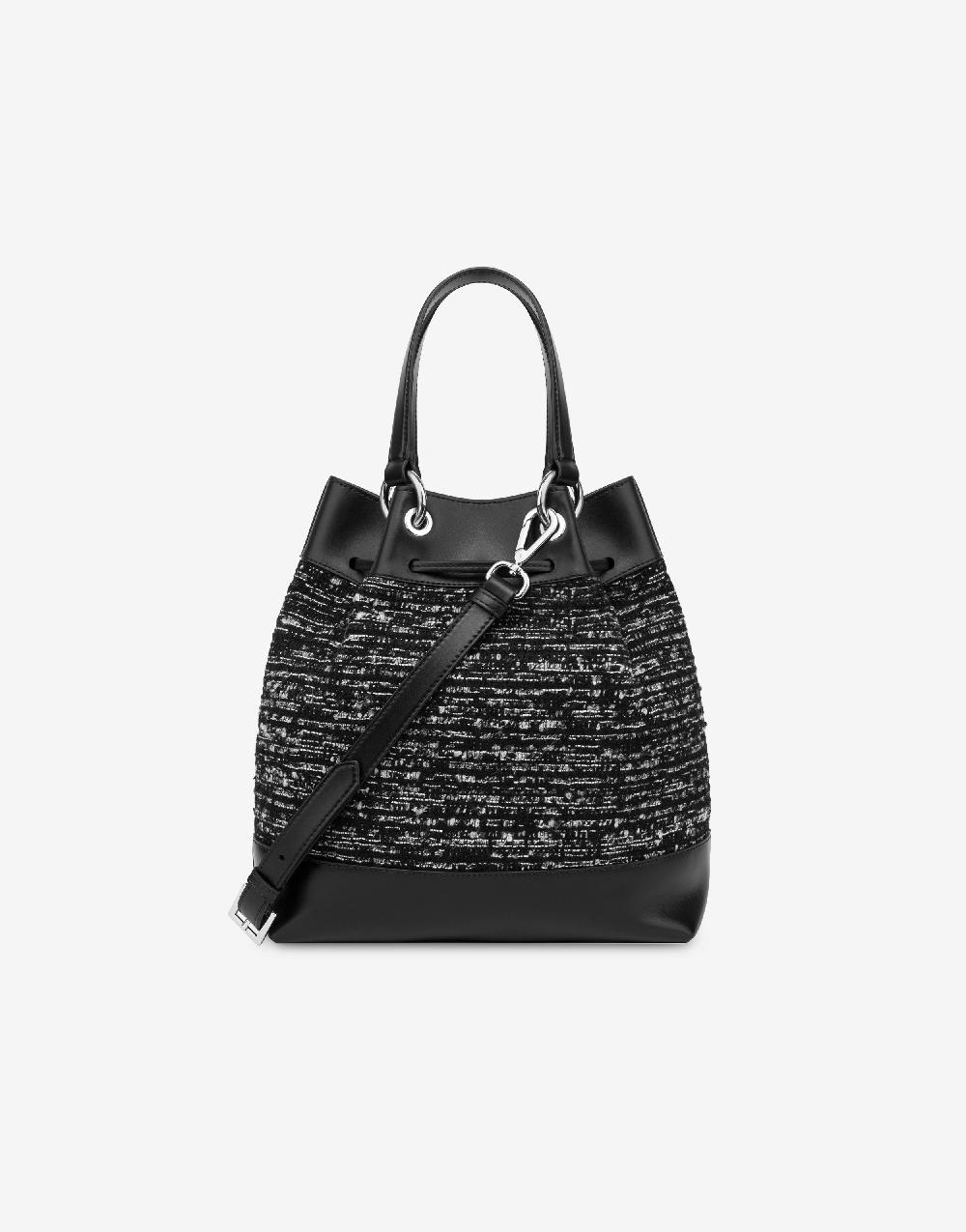 Alberta Ferretti Borsa a secchiello Tweed Vendita Calda