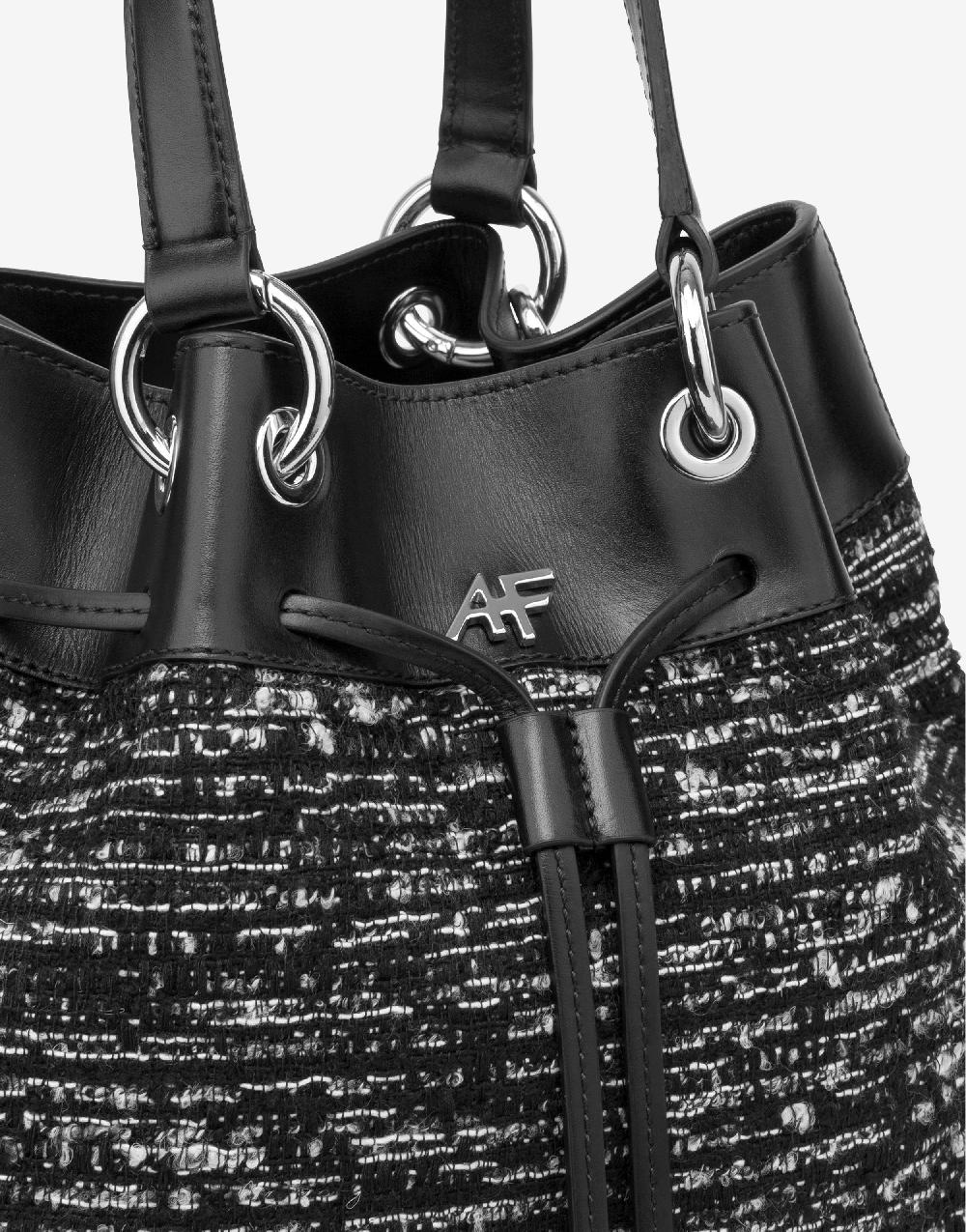 Alberta Ferretti Borsa a secchiello Tweed Vendita Calda