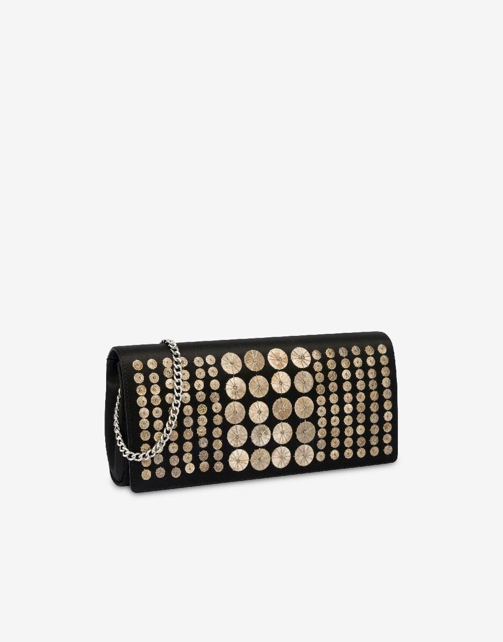 Alberta Ferretti Clutch in raso con ricamo Vendite Flash