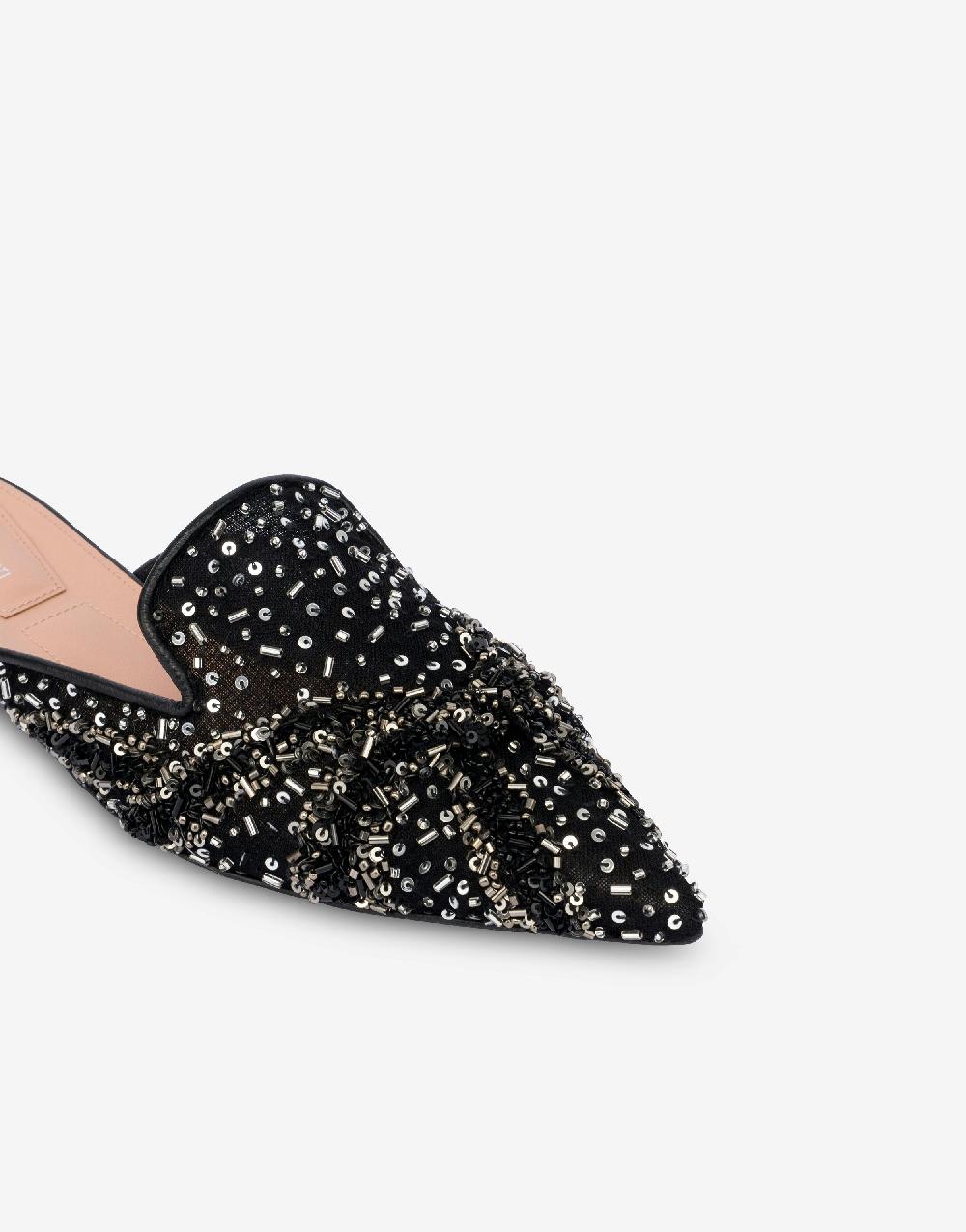 Alberta Ferretti Mia Mule in rete con paillettes e perline Moda