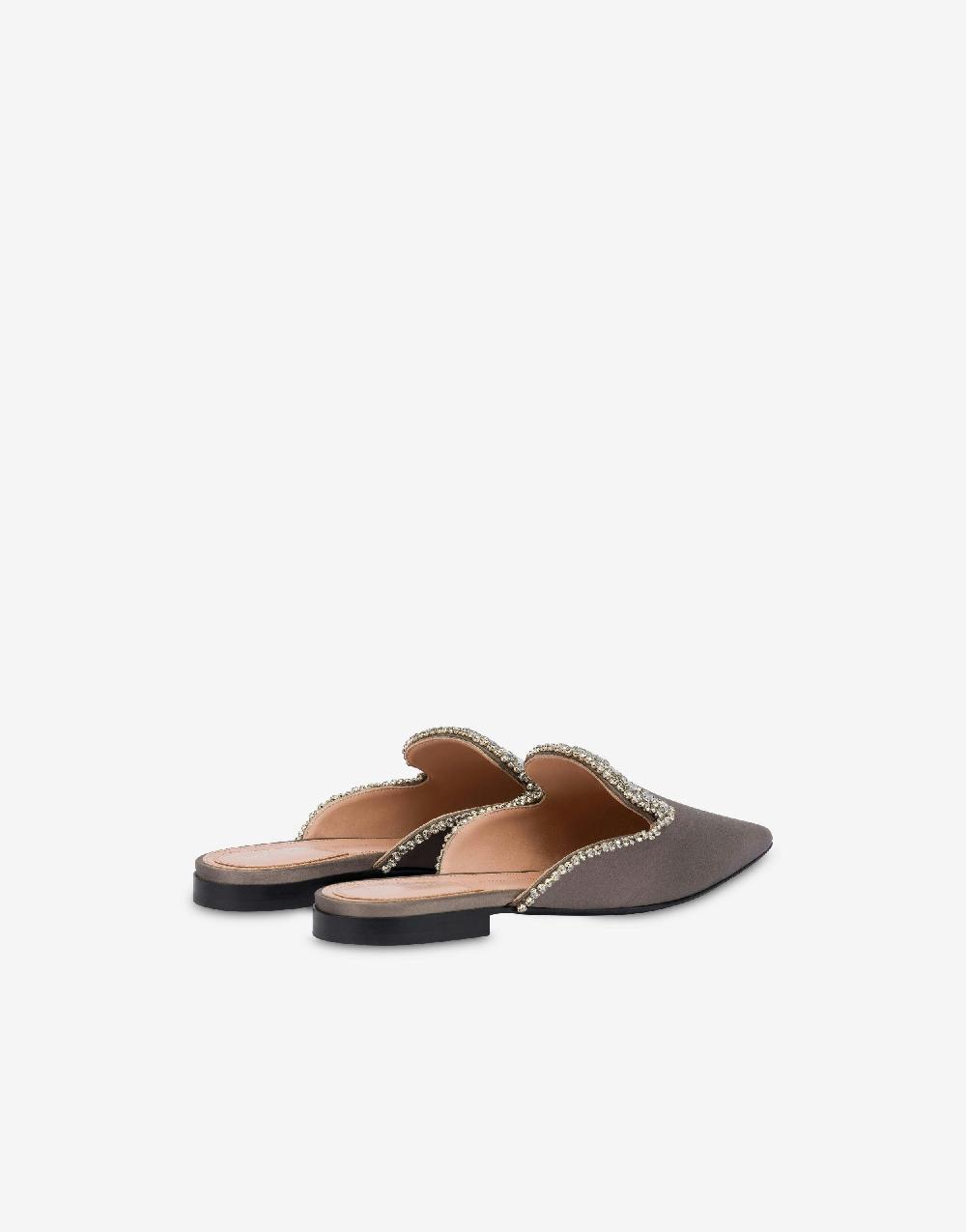 Alberta Ferretti Mia Mule in raso con ricamo effetto gioiello Spedizione Gratuita