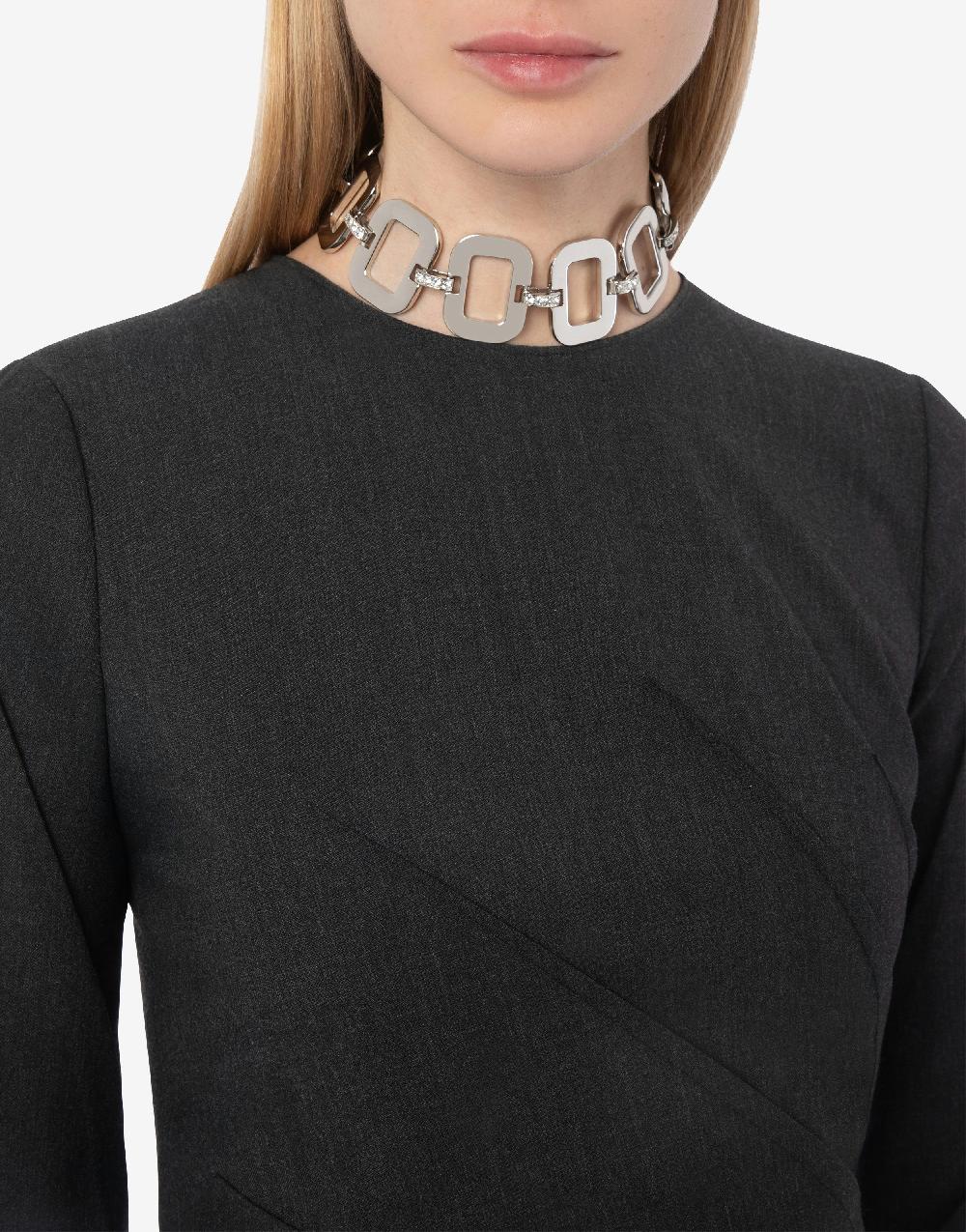 Alberta Ferretti Collana girocollo in metallo con strass Consegna Veloce