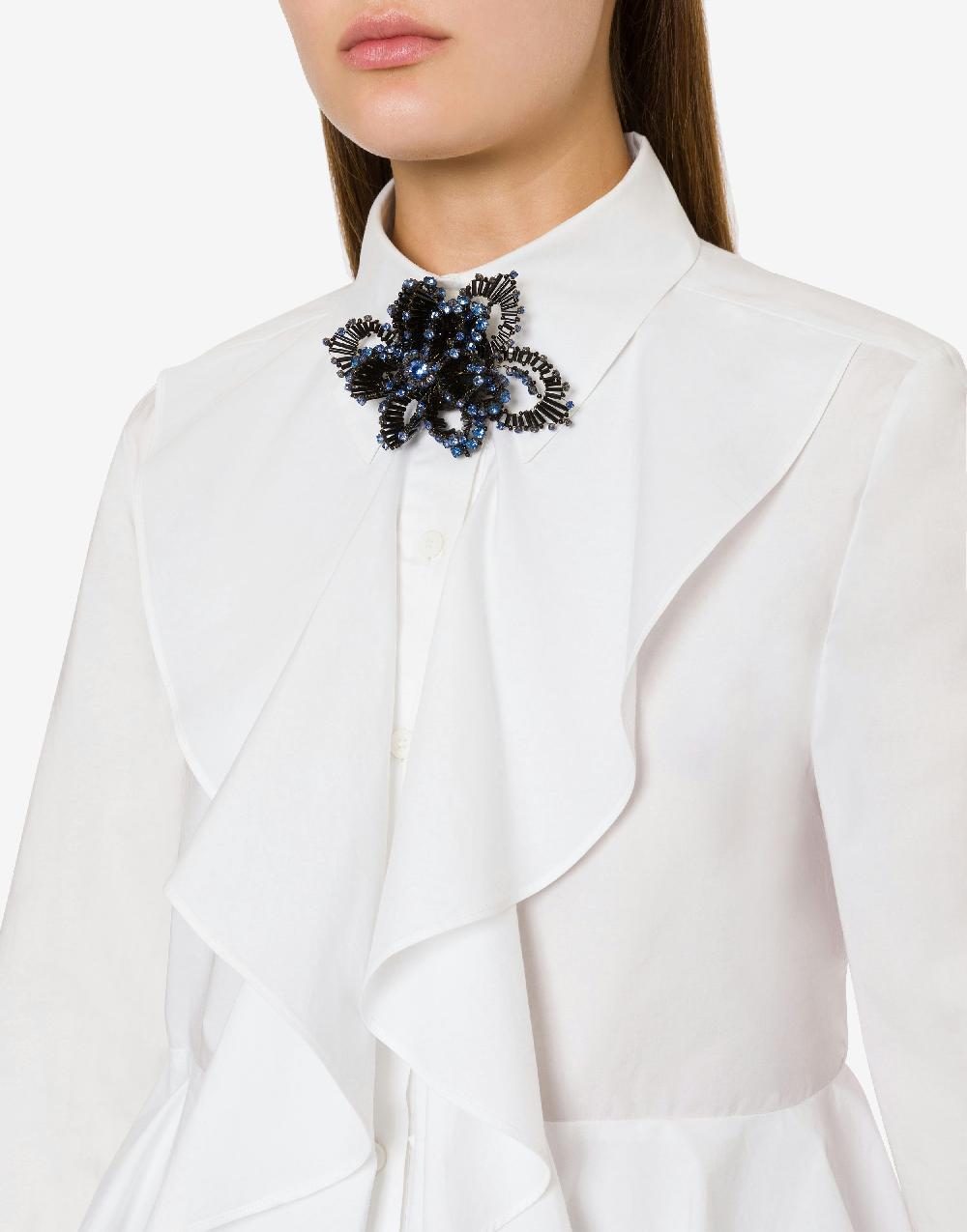 Alberta Ferretti Spilla bijoux a fiore blu con pietre e perline Convenienza