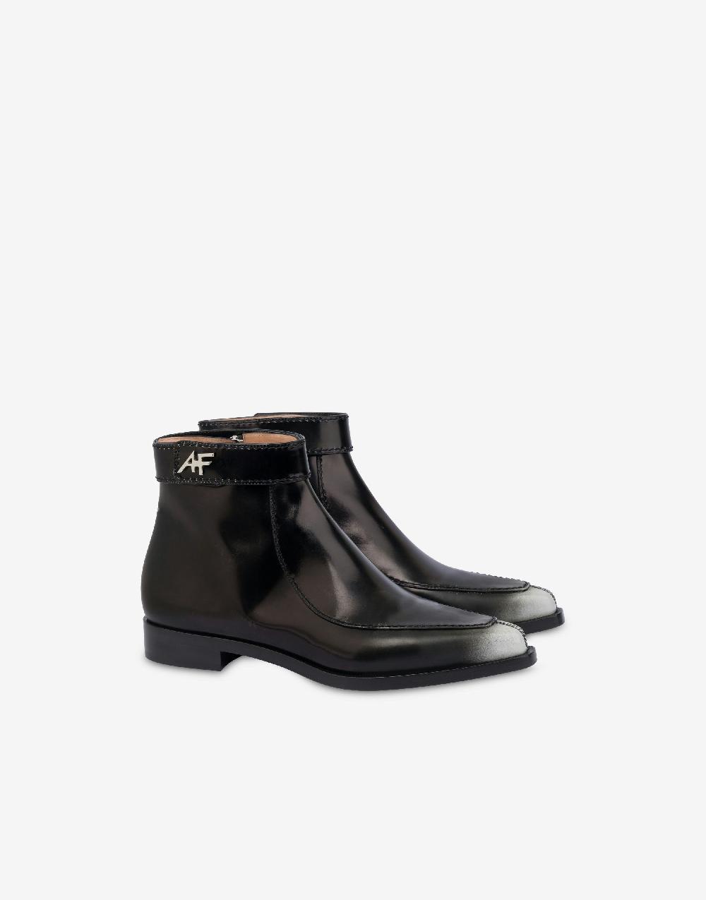 Alberta Ferretti Stivaletti in vitello spazzolato