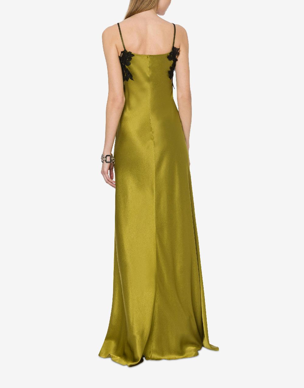 Alberta Ferretti Abito in raso con tulle e pizzo Outlet