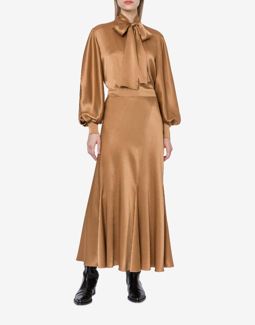 Alberta Ferretti Camicia in raso con collo lavallière Saldi