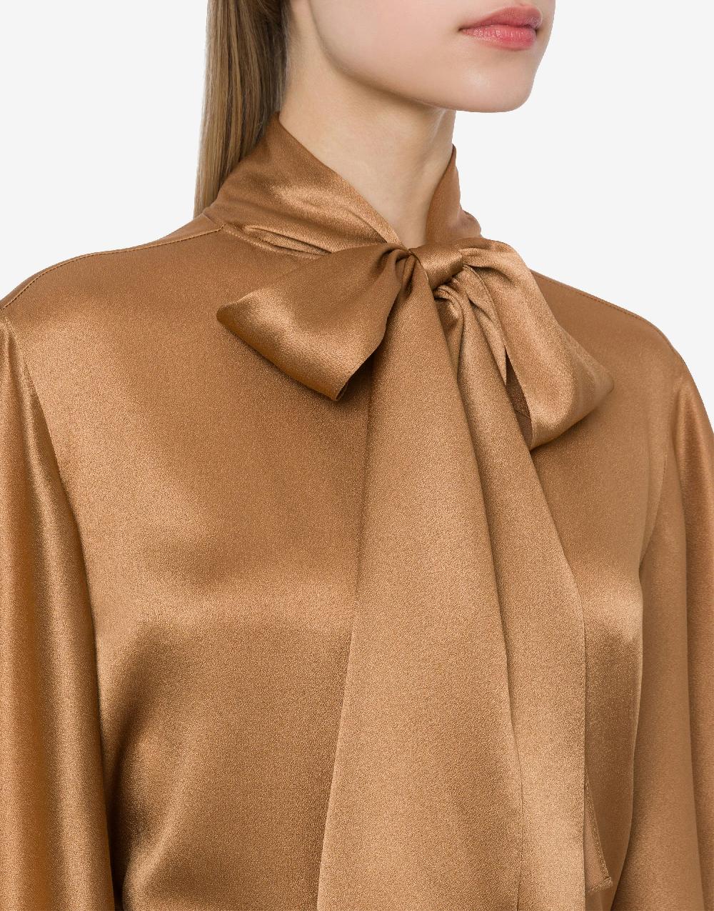 Alberta Ferretti Camicia in raso con collo lavallière Saldi