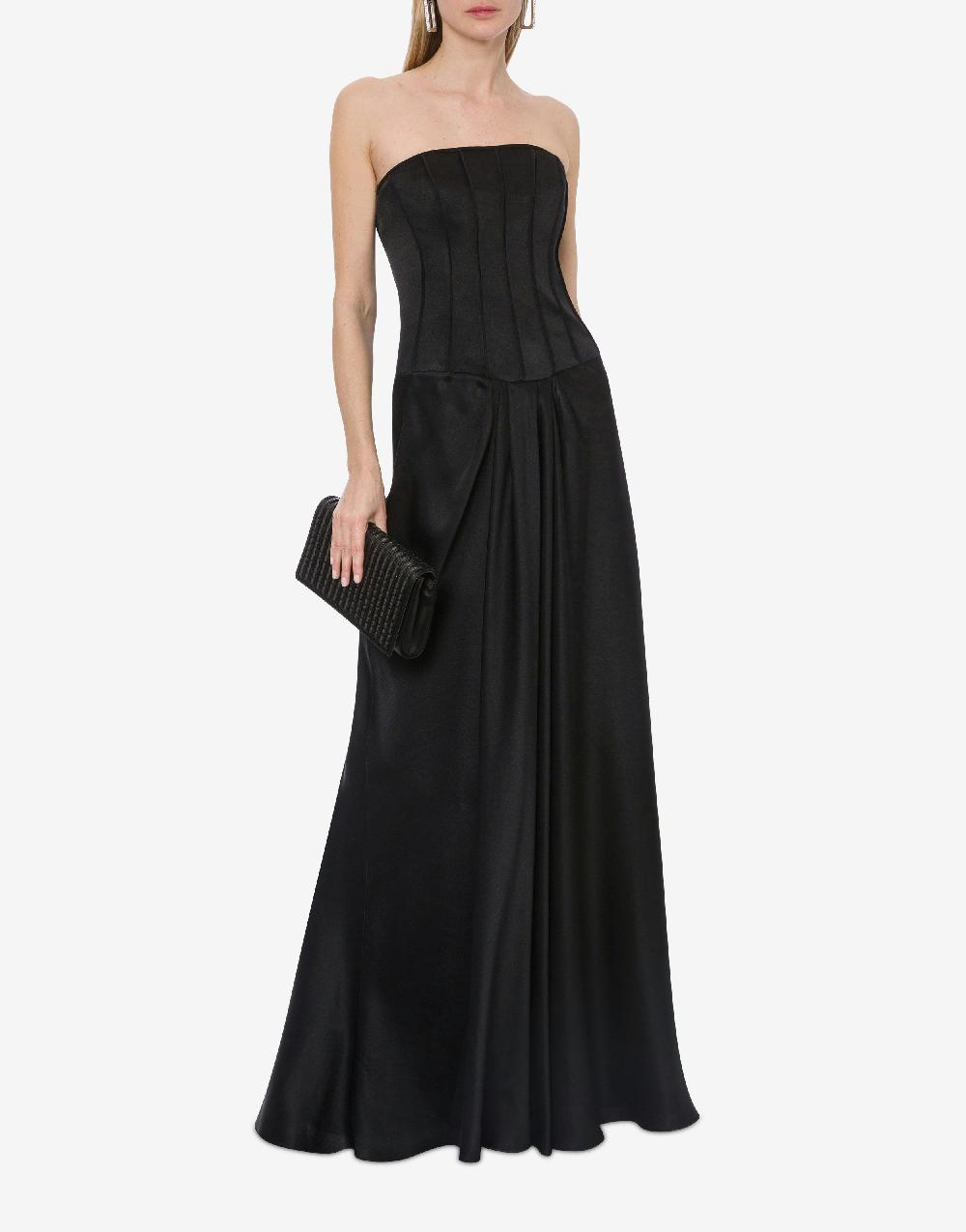 Alberta Ferretti Abito lungo bustier in raso Saldi Di Fabbrica
