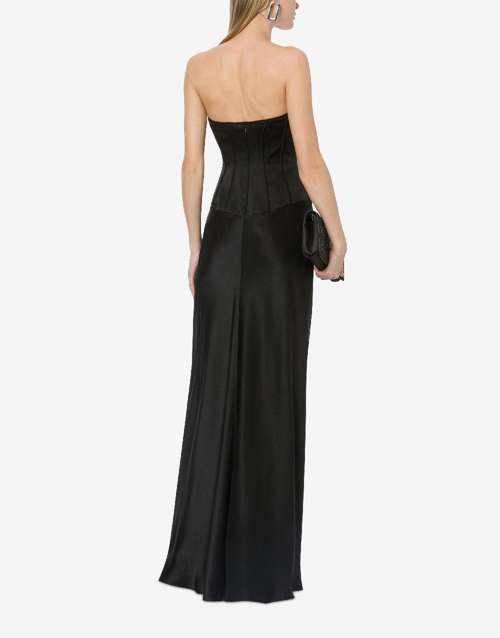 Alberta Ferretti Abito lungo bustier in raso Saldi Di Fabbrica