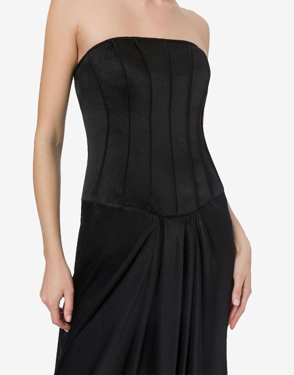 Alberta Ferretti Abito lungo bustier in raso Saldi Di Fabbrica