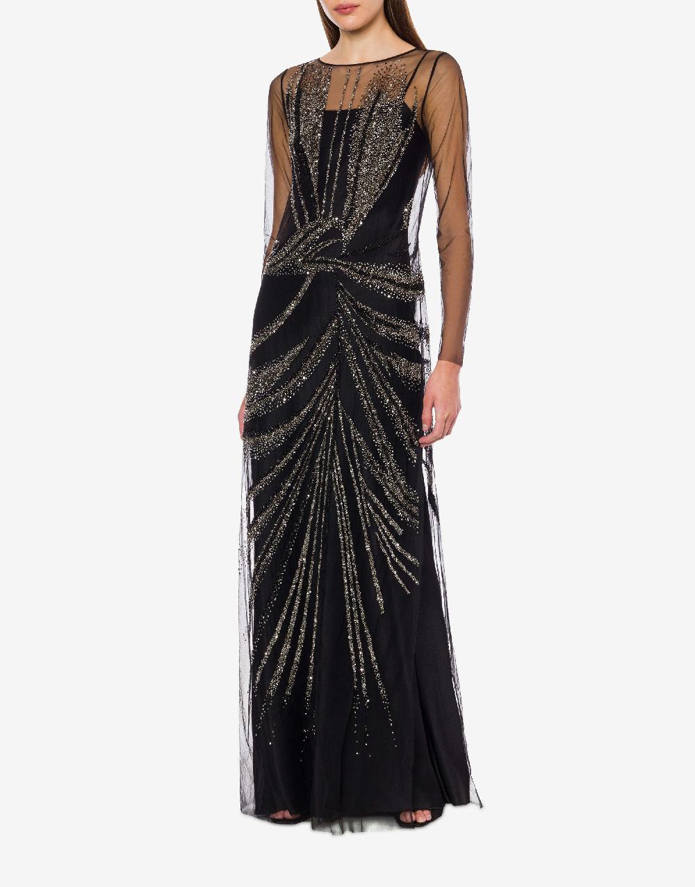 Alberta Ferretti Abito in tulle con ricamo drappeggio In Saldo