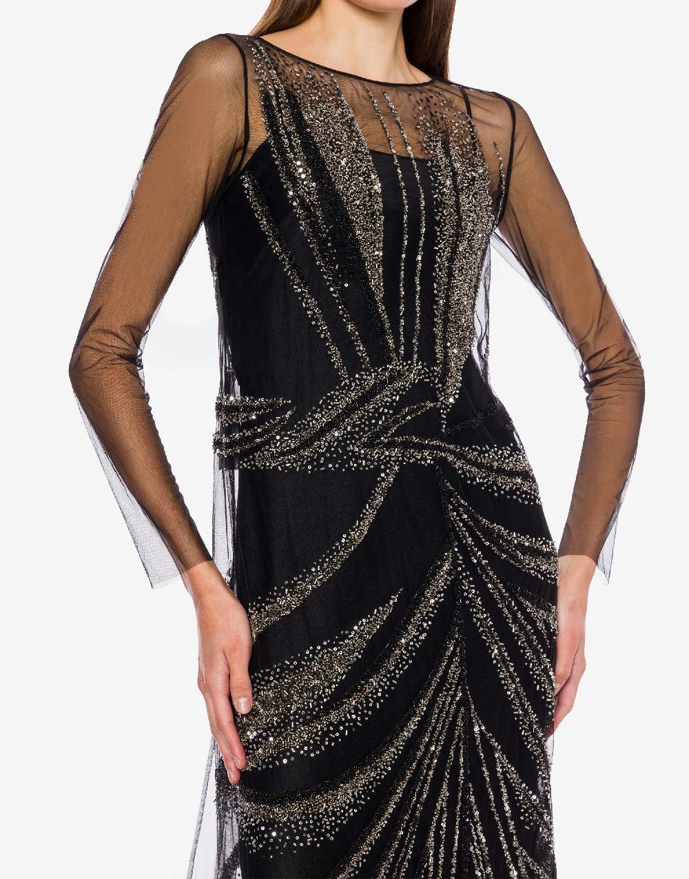 Alberta Ferretti Abito in tulle con ricamo drappeggio In Saldo