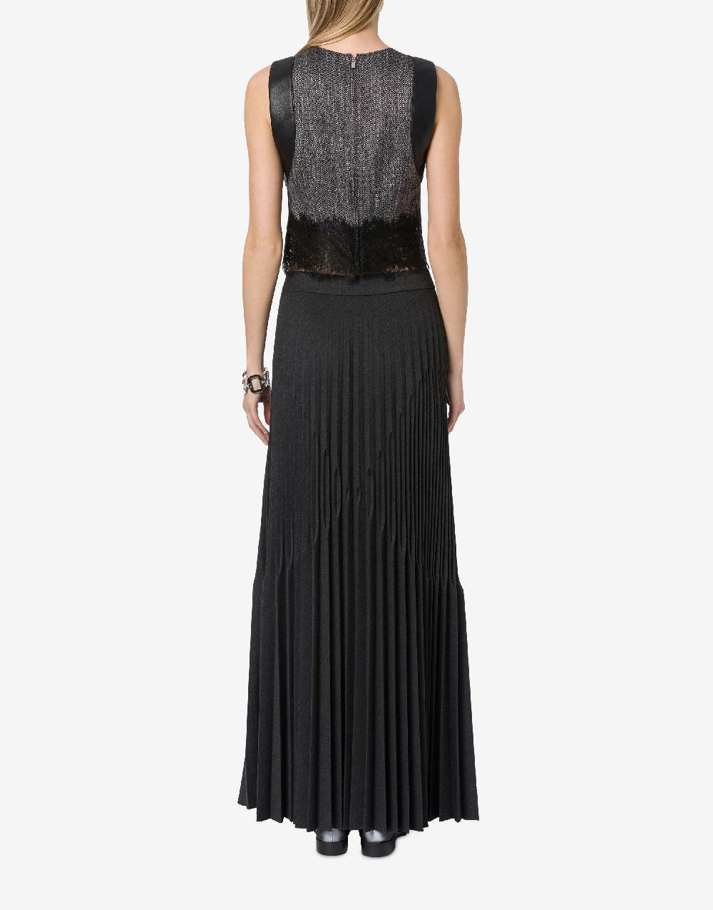 Alberta Ferretti Crop top in chevron con pizzo 2025