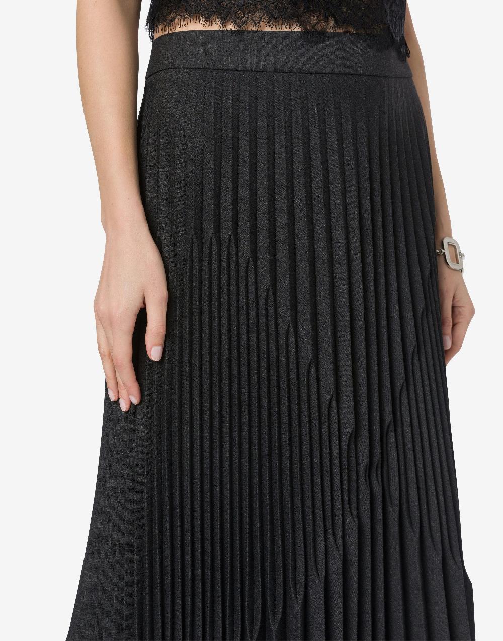 Alberta Ferretti Gonna in twill di lana stretch In Linea