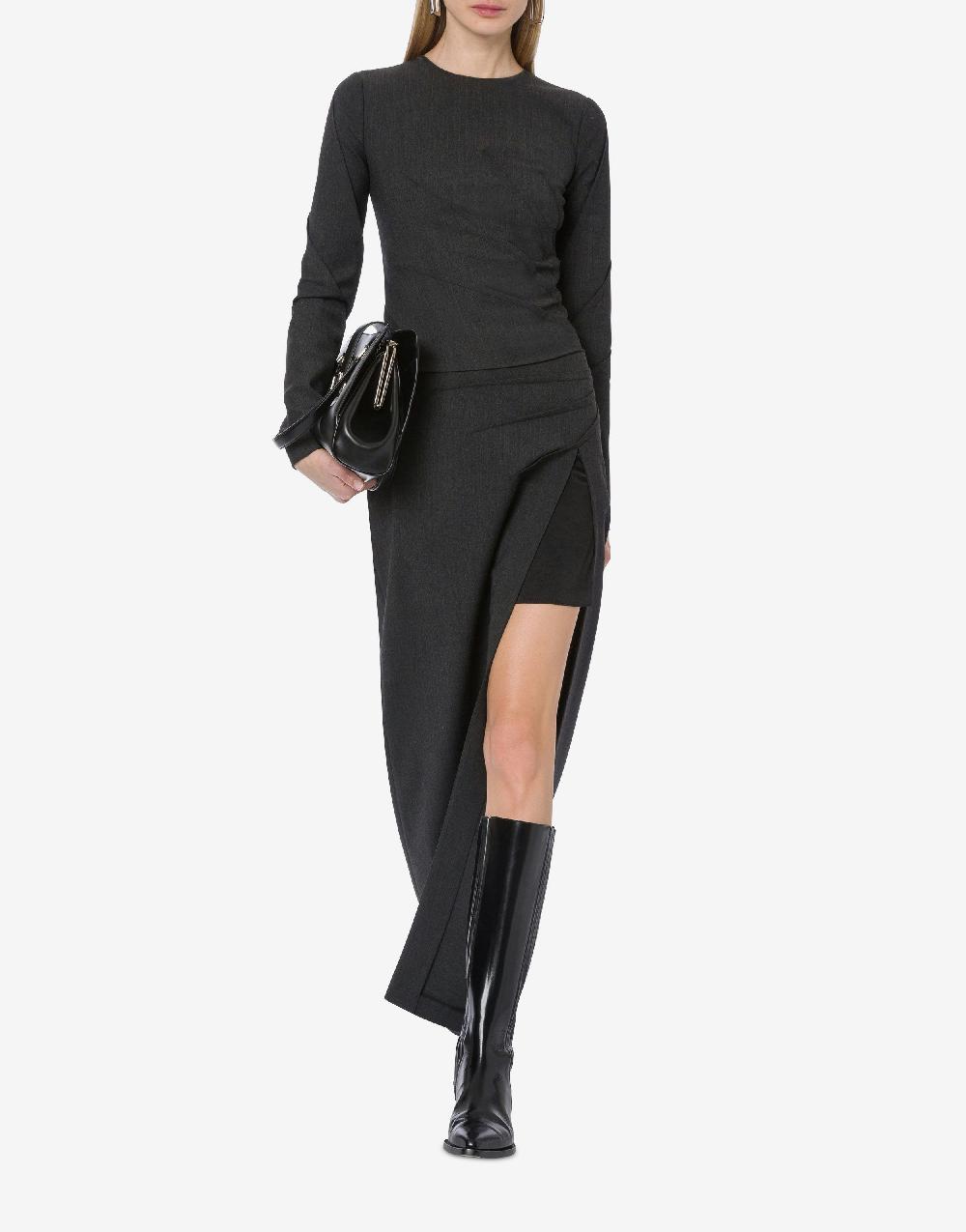 Alberta Ferretti Blusa in twill di lana stretch Nuovo
