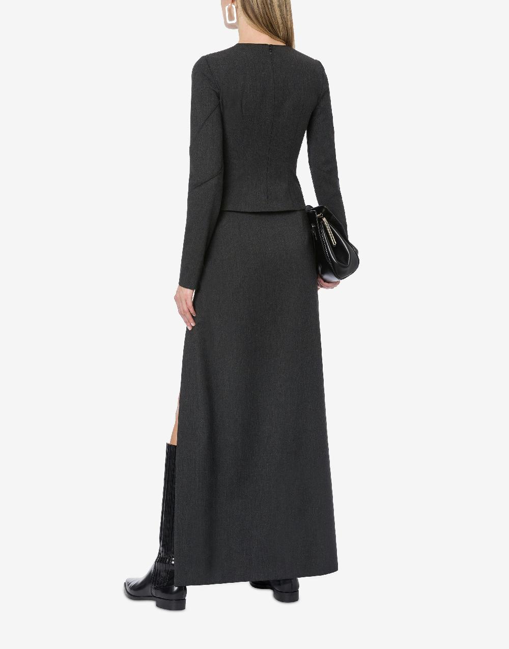 Alberta Ferretti Blusa in twill di lana stretch Nuovo