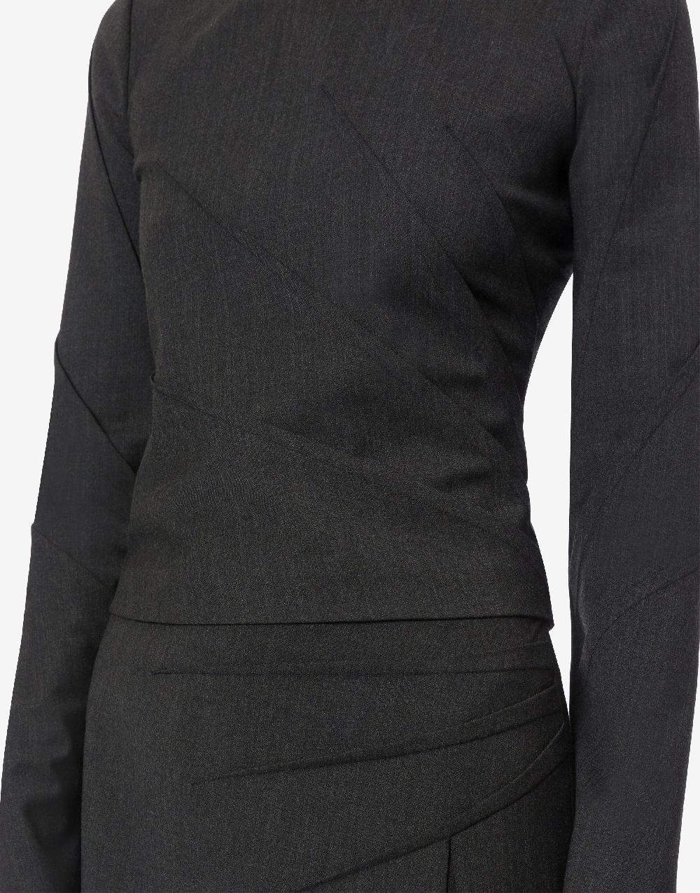 Alberta Ferretti Blusa in twill di lana stretch Nuovo