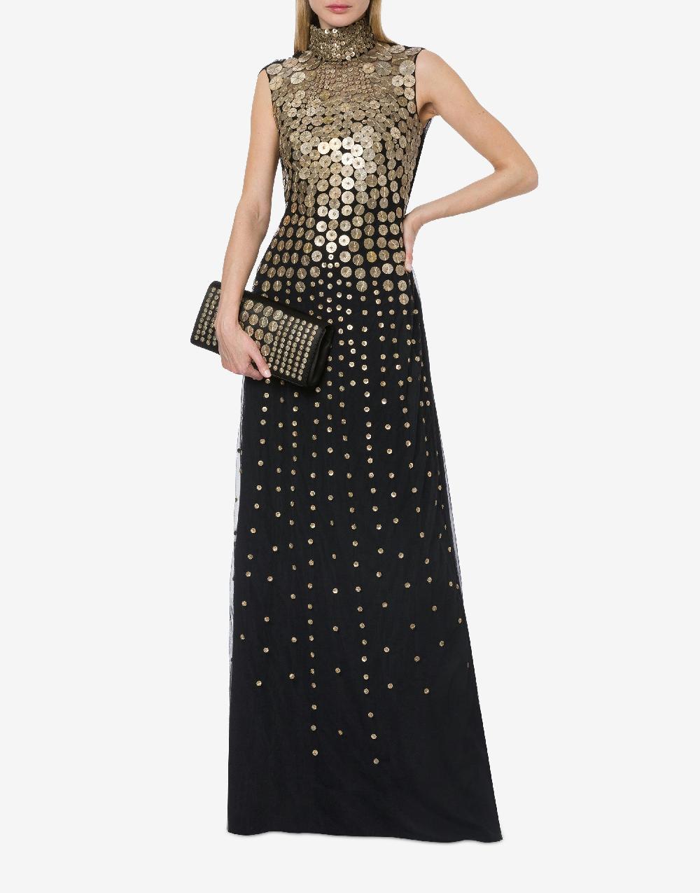Alberta Ferretti Abito in tulle con ricamo medaglie Vendita