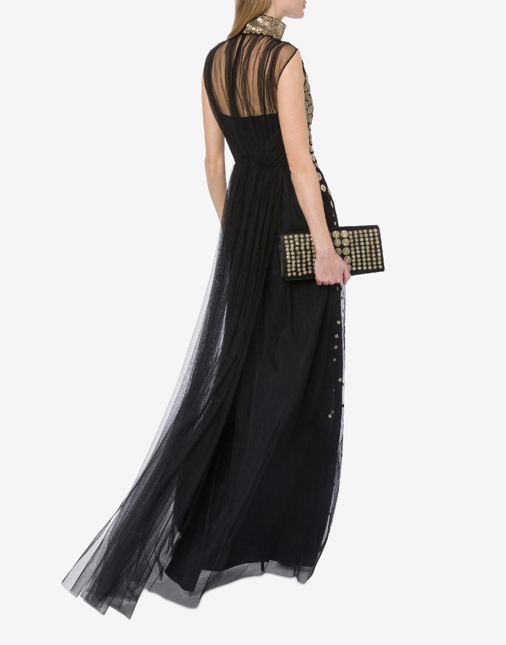 Alberta Ferretti Abito in tulle con ricamo medaglie Vendita