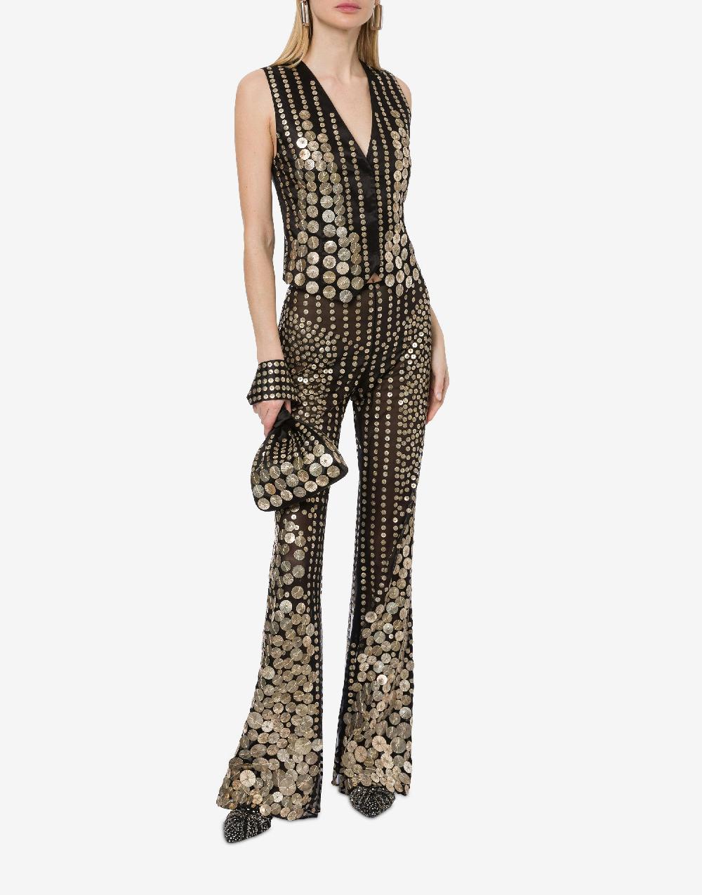 Alberta Ferretti Gilet con ricamo medaglie Promozione