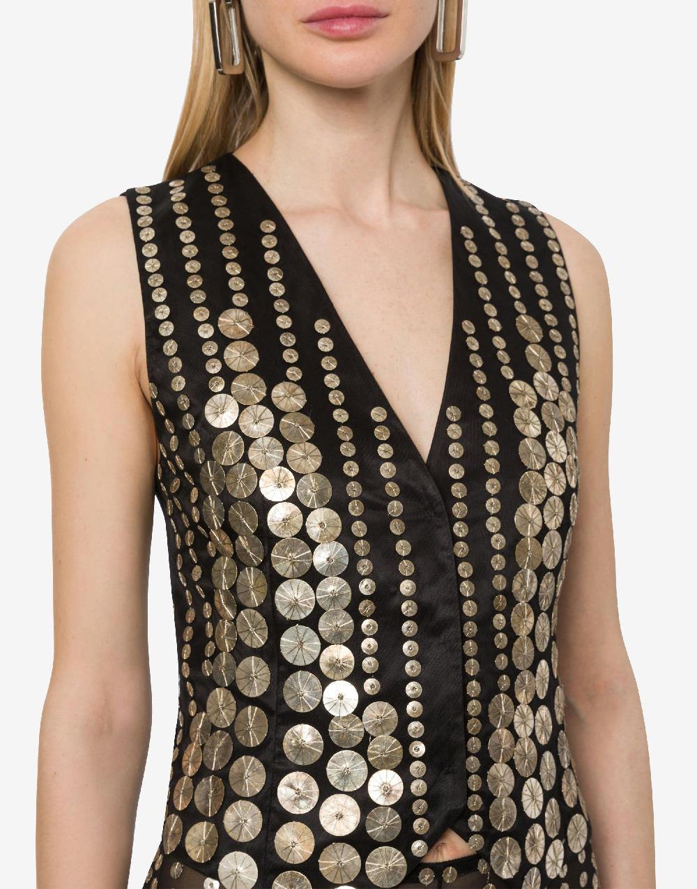 Alberta Ferretti Gilet con ricamo medaglie Promozione