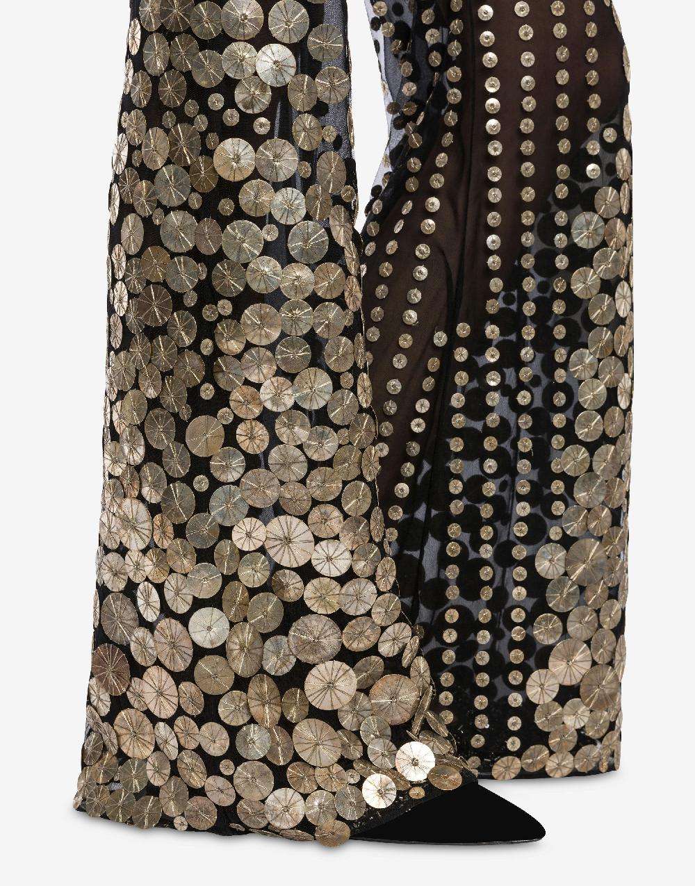 Alberta Ferretti Pantalone flare con ricamo medaglie Spedizione Gratuita