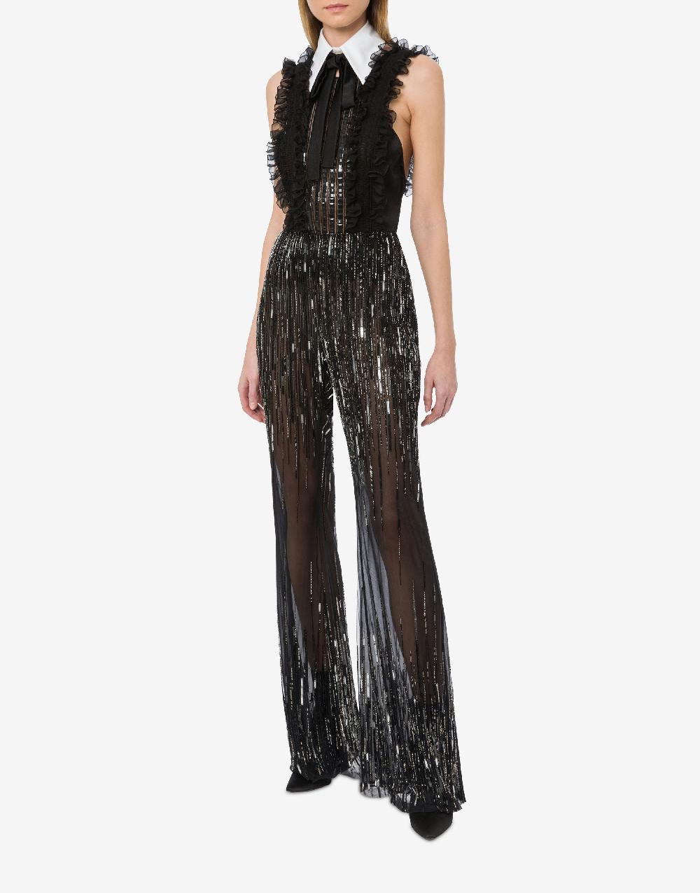 Alberta Ferretti Top in chiffon organico con colletto staccabile Consegna Veloce