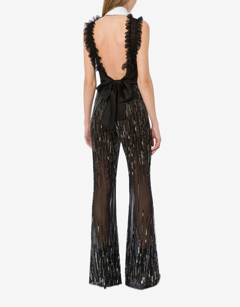Alberta Ferretti Top in chiffon organico con colletto staccabile Consegna Veloce